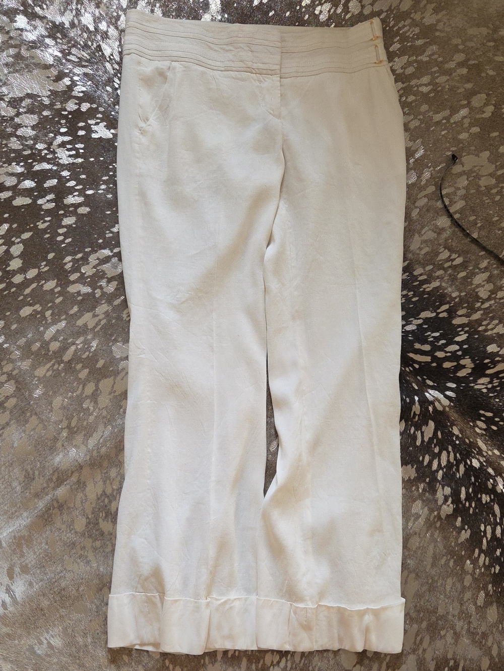 bebe Women's White Linen Pants